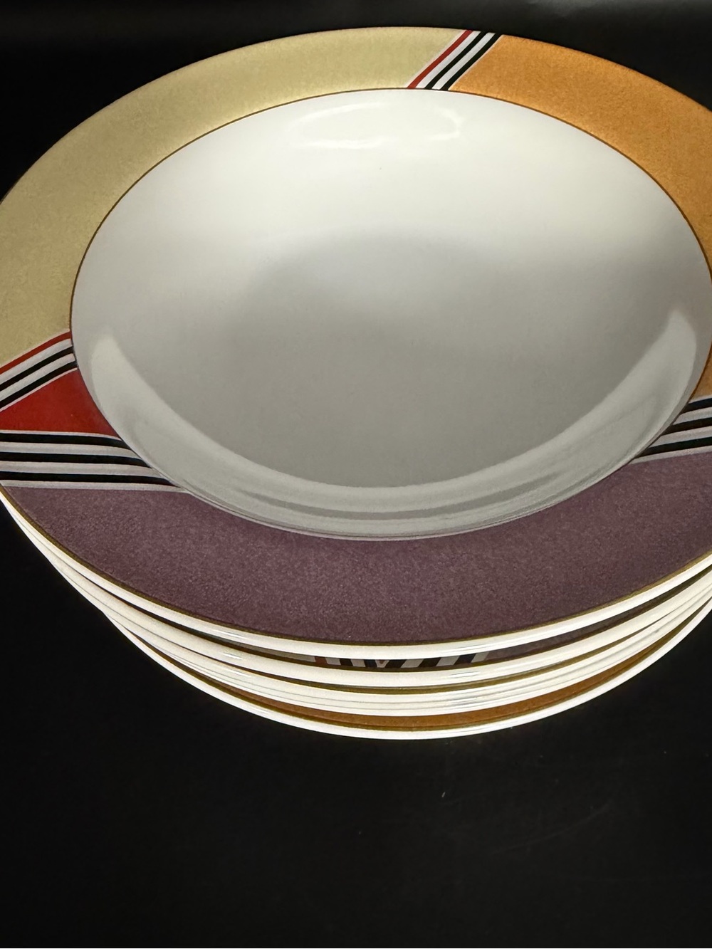 Studio Nova Eastside Red 8 5/8” Soup Bowls Set of 6 HG212 Discontinued